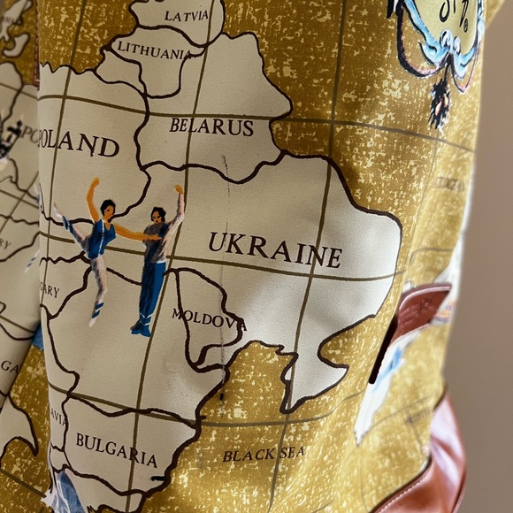 Leather, Sling Drawstring Tote Bag. Map Print. Travel by Sharif, Original 1827. - Picture 6 of 17